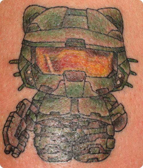 Halo Kitty Tattoo. Let's say you adore both Master Chief and Hello Kitty but 