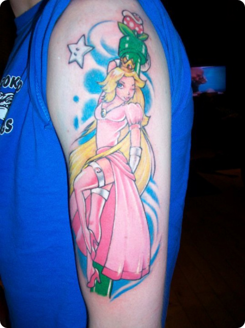 pin up tattoos. Princess Peach Pin-Up Tattoo